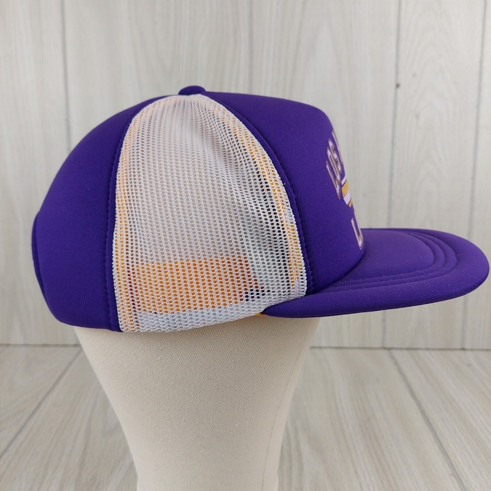 Adidas LA Lakers Trucker Hat Mens OS Purple NBA Snapback Mesh Foam Trefoil Logo - Picture 5 of 8